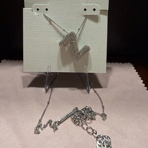 NEW Kendra Scott pavé bubble initial Z pendant silver color necklace authentic